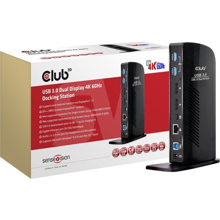 CLUB 3D B.V Usb A 3.0 Dual Display 4K60Hz Docking CSV-1460